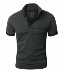 GLESTORE Poloshirt Herren Männer Hemd Herren Kurzarm Shirt Sommer XL Grau&schwarz