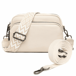 TIAASTAP Damen Handy Umhängetasche Echtes Leder Crossbody Bag Damen Handytasche zum Umhängen, Umhängetasche Damen Klein Moderne Taschen mit Breitem Schultergurt u 3 fächern C-beige