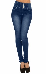 Damen Jeans High Waist Stretch Denim Jeanshosen für Damen Skinny Slim Fit Röhrenjeans Bleistiftjean Lässige Pant Strecken Schlank Stylische Hosen XXL Blau A2
