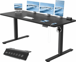 JUMMICO Höhenverstellbarer Schreibtisch Höhenverstellbar Elektrisch, Ergonomischer Steh-Sitz Tisch Stehpult Verstellbarer Computertisch,Stehschreibtisch Bürotisch Standing Desk,180 x 80 cm, Schwarz Schwarz 80 x 180 cm