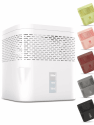 BonAura® AirOne Lite Badezimmer & Küche Luftentfeuchter ohne Strom mit 360° Belüftung I Raumentfeuchter mit Ausgießer & 450g Luftentfeuchter Granulat I Raum Entfeuchter bis 16m² Off White