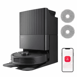 roborock Qrevo Master Saugroboter mit Wischfunktion&Hebarem Wischmopp, FlexiArm Design™, HyperForce® Saugkraft von 10.000 Pa, zusätzlich 2 Wischmops, Roboterstaubsauger-Set(Schwarz) Roborock Qrevo Master-set Schwarz