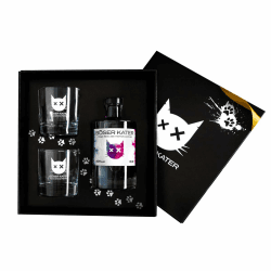 Böser Kater Magic Berry Farbwechsel Gin Geschenkset mit 2 Gläsern, das perfekte Gin Geschenk in hochwertiger Box, Farbwechsel-Effekt von Violett zu Rot durch Tonic Water, 0,5l 40% Vol. Magic Berry Gin Geschenkset mit 2 Gläsern
