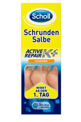 Scholl Schrundensalbe Active Repair K+ gegen Hautschäden an rauen, trockenen & rissigen Fersen - mit 25% Urea & Keratin – wirkt ab dem ersten Tag - 1 x 60 ml Fußcreme 60 ml (1er Pack)