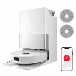 roborock Qrevo Master Saugroboter mit Wischfunktion&Hebarem Wischmopp, FlexiArm Design™, HyperForce® Saugkraft von 10.000 Pa, zusätzlich 2 Wischmops, Roboterstaubsauger-Set(Weiß) Roborock Qrevo Master-set Weiß