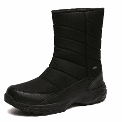 TLOLA Winterstiefel Herren Wasserdicht Winterschuhe Warm Gefüttert Schneestiefel Leicht Wanderschuhe Trekkingschuhe Rutschfest Stiefel Herren Arbeiten Ski Outdoor Boots Herren 43 EU Schwarz