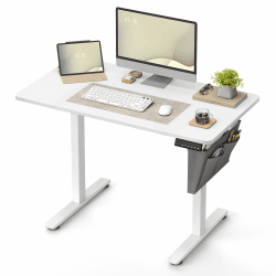 SONGMICS Höhenverstellbarer Schreibtisch elektrisch, 60 x 110 x (72-120) cm, Verstellbarer Tisch, Memory-Funktion für 4 Höhen, für Homeoffice, Arbeitszimmer, wolkenweiß LSD131W01 60T x 110B x (72-120)H cm Wolkenweiß
