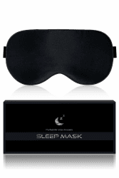 Aosun Seiden Schlafmaske für Seitenschläfer, 22 Momme, 100% Reine Natürliche Bio Maulbeerseide Augenmaske für Herren & Frauen, 9 8% Lichtblockierende Schlafbrille mit Verstellbares Gummiband, Schwarz Samtschwarz