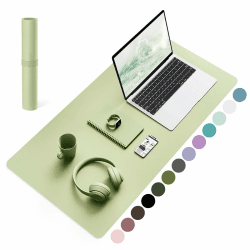 YSAGi Schreibtischunterlage, Mauspad mit Leder und Rutchfeste Wildleder, Multifunktionales Office Mousepad Laptop Schreibunterlage, Tischschutz Unterlage für Büro/Home-Office (Matcha, 80x40cm) Matcha 80*40cm