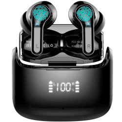Bluetooth Kopfhörer, Kopfhörer Kabellos Bluetooth 5.3 In Ear Kopfhörer mit 4 ENC Mikrofon, 2023 Neue Kabellose Kopfhörer Noise Cancelling Earbuds mit 40H Deep Bass, USB-C, IP7 Wasserdicht Ohrhörer Schwarz