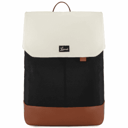 LOVEVOOK Rucksack Damen, Groß Wasserdichter Laptop Daypack Reiserucksack Arbeitstasche Elegant mit 15,6 Zoll Laptopfach, Schulrucksack Business Travel Backpack Women für Uni Reise Büro Alltag, Schwarz 15.6" Beige-schwarz-braun