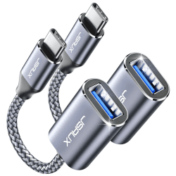 JSAUX USB C auf USB 3.0 OTG Typ C Adapter Kompatibel mit Samsung Galaxy S20 S10 S9 S8 Plus Note 10 A5 2017, Huawei P30 P20 Lite Mate 30 20 Pro, MacBook Pro 2018/2017/Air 2018 Grau