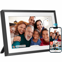 Digitaler Bilderrahmen 32 GB 10,1 Zoll WLAN Digitaler Fotorahmen 1280x800 IPS LCD Touchscreen Intelligenter Fotorahmen Automatische Drehung Sofortiges Teilen von Fotos Oder Videos über die Frameo App 32GB 10.1'' Frameo Wlan 10.0 Black