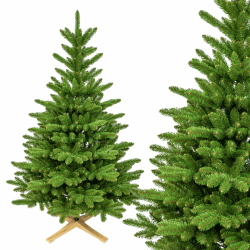 Künstlicher Weihnachtsbaum 180cm Nordmanntanne I Tannenbaum Künstlich inkl. Holzständer und Aufbewahrungstasche I Hochwertige Äste aus PVC I Dichte Nadeln I Hergestellt in der EU Grün (Pvc Folie) 180 cm