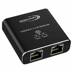 RedStar24 LAN Splitter 1 auf 2, 1000Mbps Gigabit Ethernet Switch mit Type-C-Netzkabel, Plug-and-Play 2-Port Netzwerk-Splitter und Verteiler für Computer, Router, Digital TV, Netzwerkkabel und mehr 2-Fach LAN-Splitter