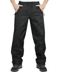 33,000ft wasserdichte Regenhose für Herren Leichte Regenhose Winddichte Outdoorhose zum Wandern Camping Golf L Tall Schwarz