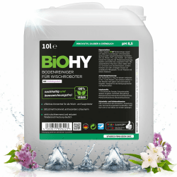 BiOHY Bodenreiniger für alle Wischroboter mit Frühlingsduft (10 Liter Kanister) | Schaumarm & Streifenfrei | Reinigungsmittel Konzentrat für alle Böden Frischer Frühlingsduft 10 l (1er Pack)