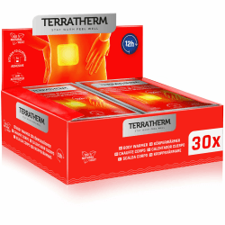 TerraTherm Wärmepflaster Rücken, Nacken und Schulter – 12h wohlige Tiefenwärme, Rückenwärmer – Körperwärmer selbstklebend und luftaktiviert - 30 Stück