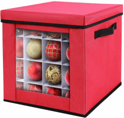 Weihnachtskugeln Aufbewahrung, Ohuhu Aufbewahrung Weihnachtskugeln mit Rückentasche, Weihnachtsschmuck Aufbewahrungsbox, 64 Fächer, Transparentes Design