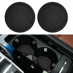 deemars 2PCS Sie Will Untersetzer, Untersetzer Für Die Untersetzer, Die Abdrücke der Tassen, EIN Platz aus PVC im Vorbeifahrglas, Zubehör Für Die Meisten Automobile (Schwarz)