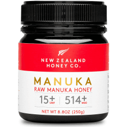 New Zealand Honey Co. Manuka Honig MGO 514+ / UMF 15+ | Aktiv und Roh | Hergestellt in Neuseeland | Zertifiziertem Methylglyoxal Gehalt | 250g 250 g (1er Pack)
