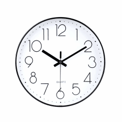 jomparis Funkuhr 30cm Funk-Wanduhr,Küchenuhr mit Funkaußensender Hohe Genauigkeit, Arabische Ziffern Wand-Uhr Modern für Schlafzimmer, Büro, Küche,Badezimmer (Schwarz) 30 CM Funkuhr&schwarz