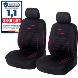 Upgrade4cars Autositzbezüge Vordersitze Schwarz Pink Auto-Schonbezüge Set Vorne Fahrersitz & Beifahrer Rosa Auto-Sitzbezug Universal Autozubehör Geschenke für Frauen und Männer Vordersitze Pink Line