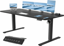 JUMMICO Höhenverstellbarer Schreibtisch Höhenverstellbar Elektrisch, Ergonomischer Steh-Sitz Tisch Stehpult Verstellbarer Computertisch,Stehschreibtisch Bürotisch Standing Desk,160 x 70 cm, Schwarz Schwarz 70 x 160 cm