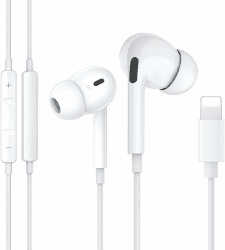 iPhone Kopfhörer mit Kabel [MFi Zertifiziert] iPhone Kabel Kopfhörer/HiFi Stereo Ohrhörer mit Lightning (eingebautes Mikrofon und Lautstärkeregler) mit iPhone 14/13/12/11/SE/X/7 Unterstützt alle iOS Weiß-LT