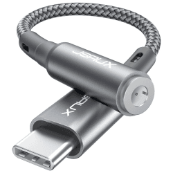 JSAUX USB C zu 3.5mm Klinke Adapter, Kopfhörer Jack Typ C Aux Audio Adapter für iPhone 16 Pro/16 Pro Max/16/16 Plus/15 Pro Max/15 Pro,Samsung S24/S23/S22/S21,iPad Pro,Pixel 6/4XL-Grau 1 Packung Gray