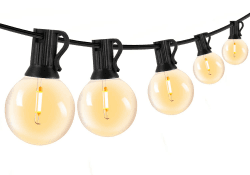 LED Lichterkette Außen Strom - G40 15M 25+2 Glühbirnen Wetterfest Balkon Lichterketten Aussen IP44 Wasserdicht Outdoor Lichterkette Strombetrieben für Innen Außen Garten Terrasse Hochzeiten, Partys