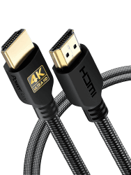 PowerBear 4K HDMI Kabel 2m | 18Gbps Hochgeschwindigkeit HDMI Kabel, geflochtenes Nylon & Goldstecker, 4K @ 60Hz, Ultra HD, 2K, 1080P, ARC & CL3 zertifiziert | für Laptop, Monitor, PS5, PS4 & mehr 2 m 4K 1