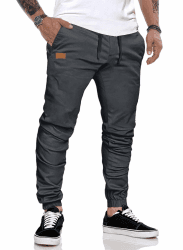 JMIERR Herren Hose Chino Cargo Hose Jogginghose Herren Baumwolle Sporthose Casual Freizeithose Elastische Taille mit Kordelzug Sweatpants Herren mit Taschen M C Grau