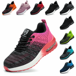 Baofular Arbeitsschuhe Herren Sicherheitsschuhe Damen Leicht Sportlich Stahlkappenschuhe rutschfest Atmungsaktiv 35 EU Rosa
