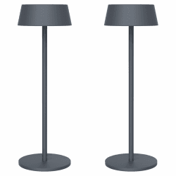 K-Bright 2 Stück Dimmbare LED Akku Tischleuchte Indoor & Outdoor Wiederaufladbar Warme Lichtfarbe 3000k Outdoor wasserdicht Tischlampe Für drinnen und draußen Anthrazit 2 Stück-anthrazit-3000k 2 Stück