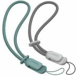 SURPHY 2 Stück Handykette Kurz Universal, Verstellbares Handy Handschlaufe Handyanhänger Handyband Schlüsselband für Airpods Handyhülle USB-Stick Kamera Schlüsselanhänger, Grün & Grau