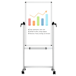 VIZ-PRO Mobiles Whiteboard/Doppelseitige Whiteboard- mit Alurahmen, magnetisch - 120 x 60 cm 1200 x 600 mm