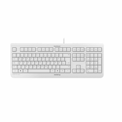 CHERRY KC 1000, Kabelgebundene Tastatur, Deutsches Layout (QWERTZ), Plug & Play über USB-Anschluss, Flaches Design, Flüsterleiser Tastenanschlag, Weiß-Grau Deutsches Layout - QWERTZ Weiß-Grau