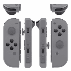 eXtremeRate Ersatz Buttons Set für Nintendo Switch/Switch OLED Joycon, Matt DIY-farbige Knöpfe & Tools, Tasten Ersatzteile für Switch/Switch OLED Joy Con(Schwarz)-Ohne Joycons