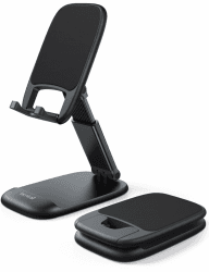 Lamicall Handy Ständer Verstellbare, Handy Halterung - Faltbarer Handyhalterung, Halter für iPhone 16 15 14 Pro Max Plus, 13 12 Pro Max Mini, 11 Pro, Xs Max, X, 8, 7, SE, Samsung S24 S23, Smartphone Schwarz