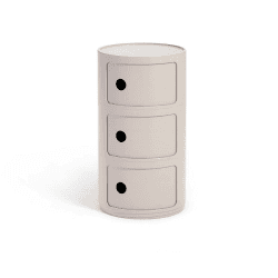 Kartell Componibili Bio, Container 3-fächer, Crémefarben 3-fächer Bio Crémefarben
