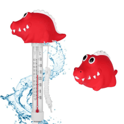 OFFCUP Schwimmende Pool Thermometer, Wasser Temperatur Thermometer, Schwimmbadthermometer, Floating Pool Thermometer Cute Für Swimmingpool, Tubs, Fischteiche & Baby-pool（Roter Dinosaurier）