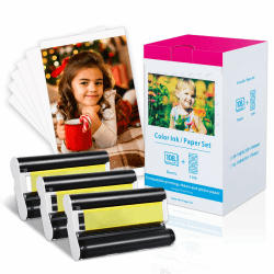 Ersatz für Canon Selphy CP1500 Fotopapier und Kartusche, für Selphy Fotodrucker CP810 CP820 CP910 CP1000 CP1200 CP1300 CP1500, KP-108IN 3x KP-36IP, 3 Patrone + 108 FotoPapier (10x15cm)