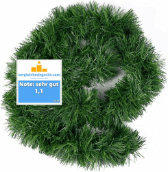 Weihnachtswunder® Weihnachtsgirlande grün 10 Meter - künstliche Dekogirlande Ø 10 cm - Tannen Girlande Weihnachten