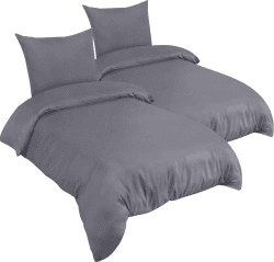 Utopia Bedding Bettwäsche 135x200 4teilig - Mikrofaser 2 Bettbezug 135x200 cm + 2 Kissenbezüge 80x80 cm - Grau 4Teilig 135x200cm + 2 x Kissenbezuge 80x80cm Grau