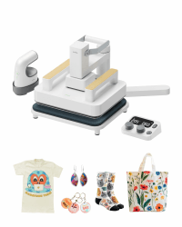 xTool 3-in-1 Hitzepressen Kit, Smart Press & Mini Bügelpresse mit Plattform & Steuerungspod, 10-25KG Hochdruck, Abnehmbare Tragbare Hitzepresse für T-Shirts, HTV Vinyl, Sublimation, Bastelarbeiten