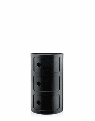 Kartell Componibili, 3 Elements, Schwarz, Runde Basis 3-fächer Schwarz