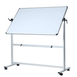 VIZ-PRO Doppelseitiges Magnetisches Drehbares Mobiles Whiteboard, Aluminiumrahmen & Ständer, W110xH75 cm 1100 x 750 mm