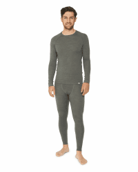 DANISH ENDURANCE Merino Thermounterwäsche Herren, Premium Skiunterwäsche Herren, Funktionsunterwäsche Set, Warm & Atmungsaktiv, Merino Unterwäsche Herren L Dunkelgrau