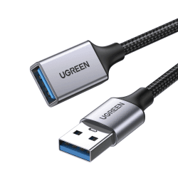 UGREEN USB Verlängerung 3.0 5Gbps USB Verlängerungskabel A auf A USB Extension Cable mit Nylonkabel und Aluminiumgehäuse für USB-Stick Maus Kopfhörer USB Hub Drucker Webcam PS4/5 usw. (5m) 5.0 Meter
